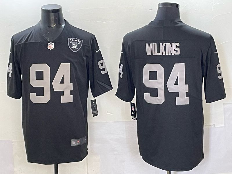 Men 2025 Nike Oakland Raiders #94 Wilkins black Limited NFL Jersey style 02->oakland raiders->NFL Jersey
